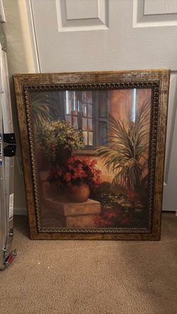 Large Framed Floral Garden Print