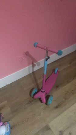 Kids 3-Wheel Kick Scooter Pink and Blue