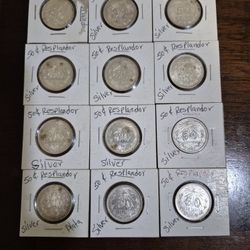 50 C/ SILVER COINS MONEDAS MEXICANAS DE PLATA 
