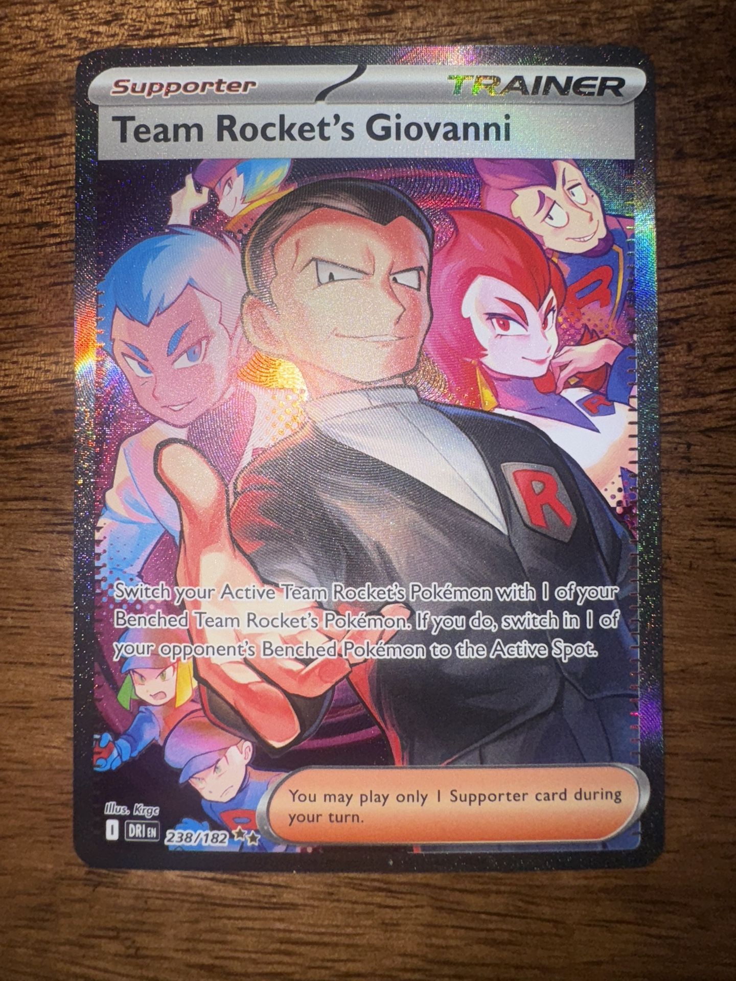Team Rocket’s Giovanni 238/182 SIR Destined Rivals English Pokemon Card NM/MINT