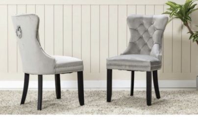 Tufted Velvet Upholstered Wingback Side Chair