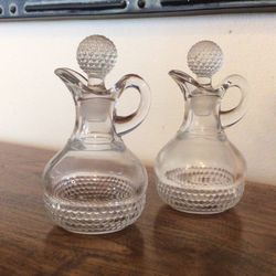 Vintage Glass Cruets With Stoppers