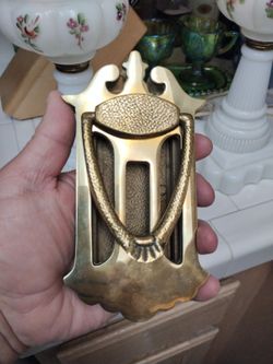 Vintage Brass Door Knocker with Backplate