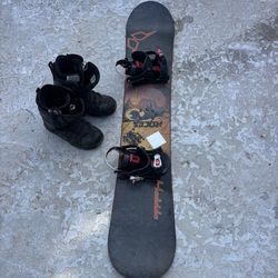 Snowboard starter kit (board, bindings, boots)