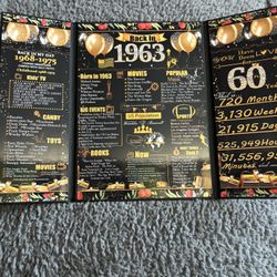 61 Year Old Birthday Gift / 1963 Fact Sheet / Gag Gift