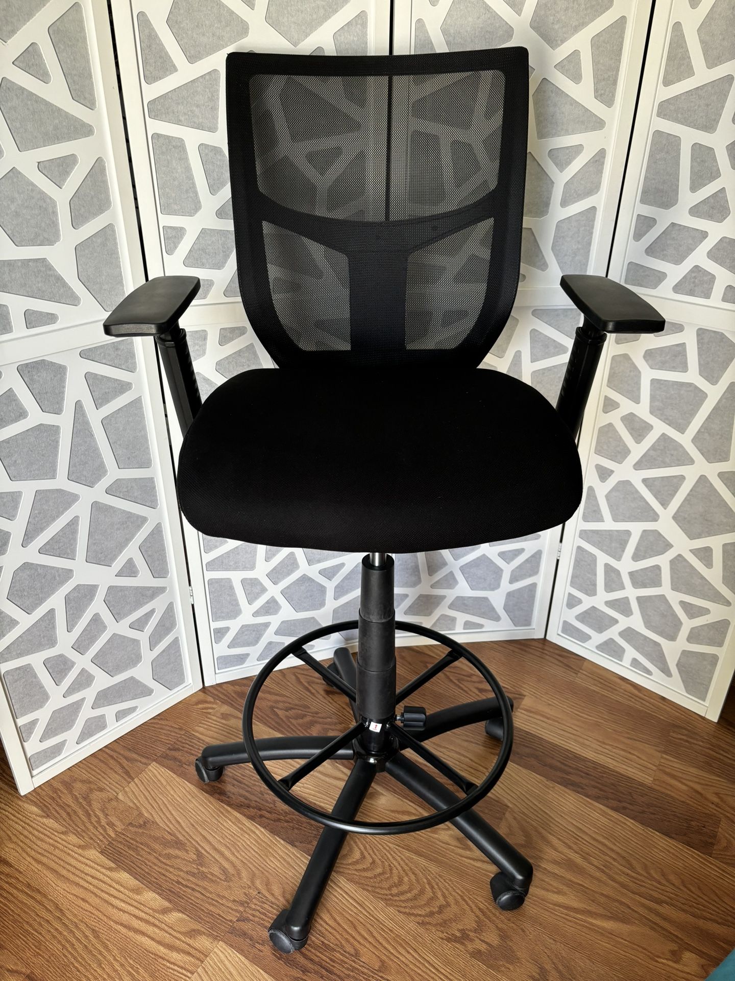 STAPLES Cabal Mesh and Fabric Stool Black