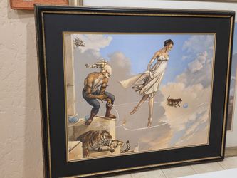 Michael Parks Peddler ribbon dancer mounted print double matted