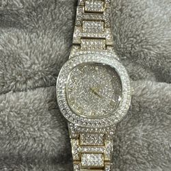 Rhinestone Watch Gold color