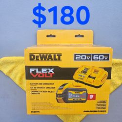 $180 Dewalt 9.0ah FLEXVOLT Battery with Fast Charger (20-Volt) Starter Kit cargador yellow