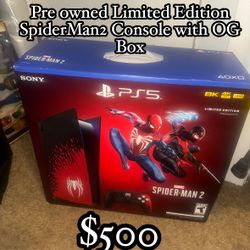 Limited Edition Spider Man 2 Ps5 Console With OG Box 
