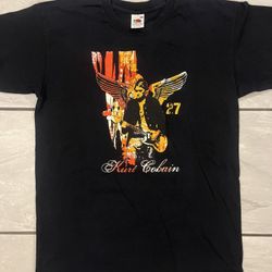 Kurt Cobain Nirvana Shirt Nirvana Fruit Of The Loom Heavy Rock Punk Black Medium