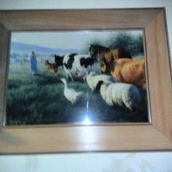Autographed Print Managerie Of Friends. In Hardwood Frame