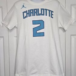 Nike Jordan LaMelo Ball Charlotte Hornets Name & Number Tshirt White Men's Large