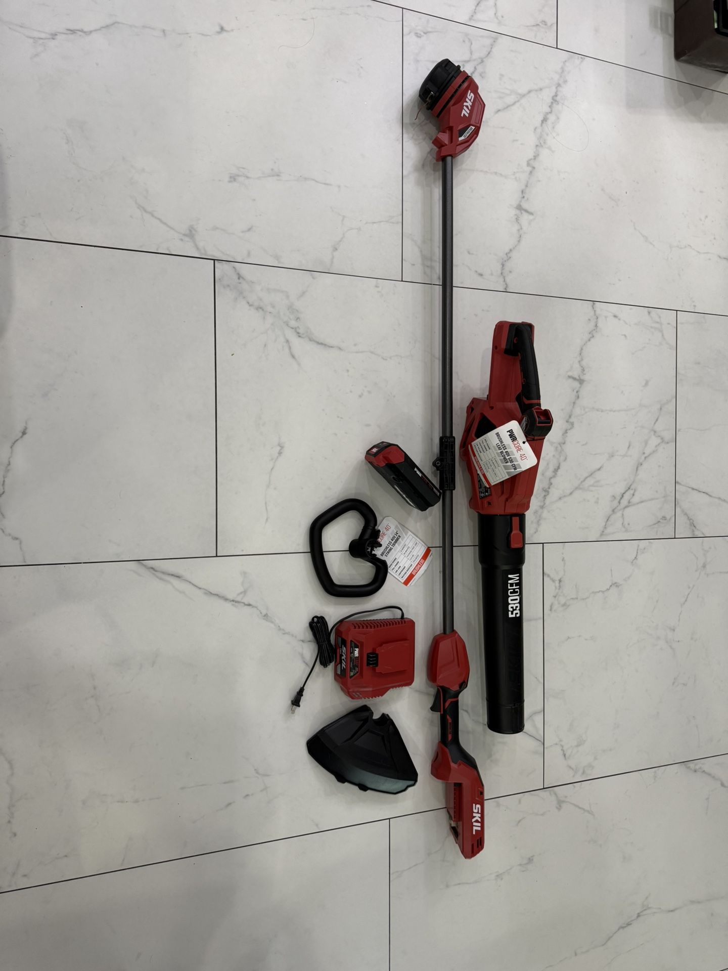 SKIL PWRCORE 40 Brushless 40V 14" String Trimmer and Leaf Blower Combo