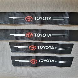4 Pieces Car Door Step Plate Sill Anti Scratch Sticker Protector Universal Fit For Toyota
