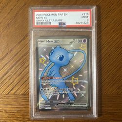 2024 Pokemon Paldean Fates PAF EN, MEW EX SHINY ULTRA RARE #216/091, PSA 9 MINT!