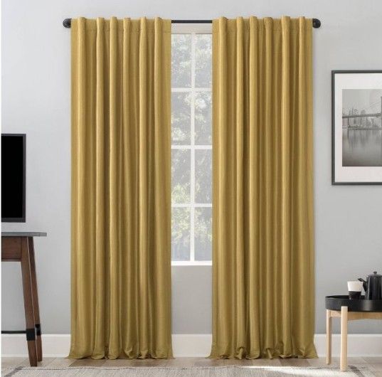 Evelina Faux Dupioni Silk Thermal Extreme 100% Blackout Back Tab Curtain Panel - Sun Zero
