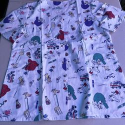 Women Scrub Top Size Large