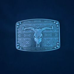 Nocona Rectangle Bull Skull Buckle (CO) Send Offers