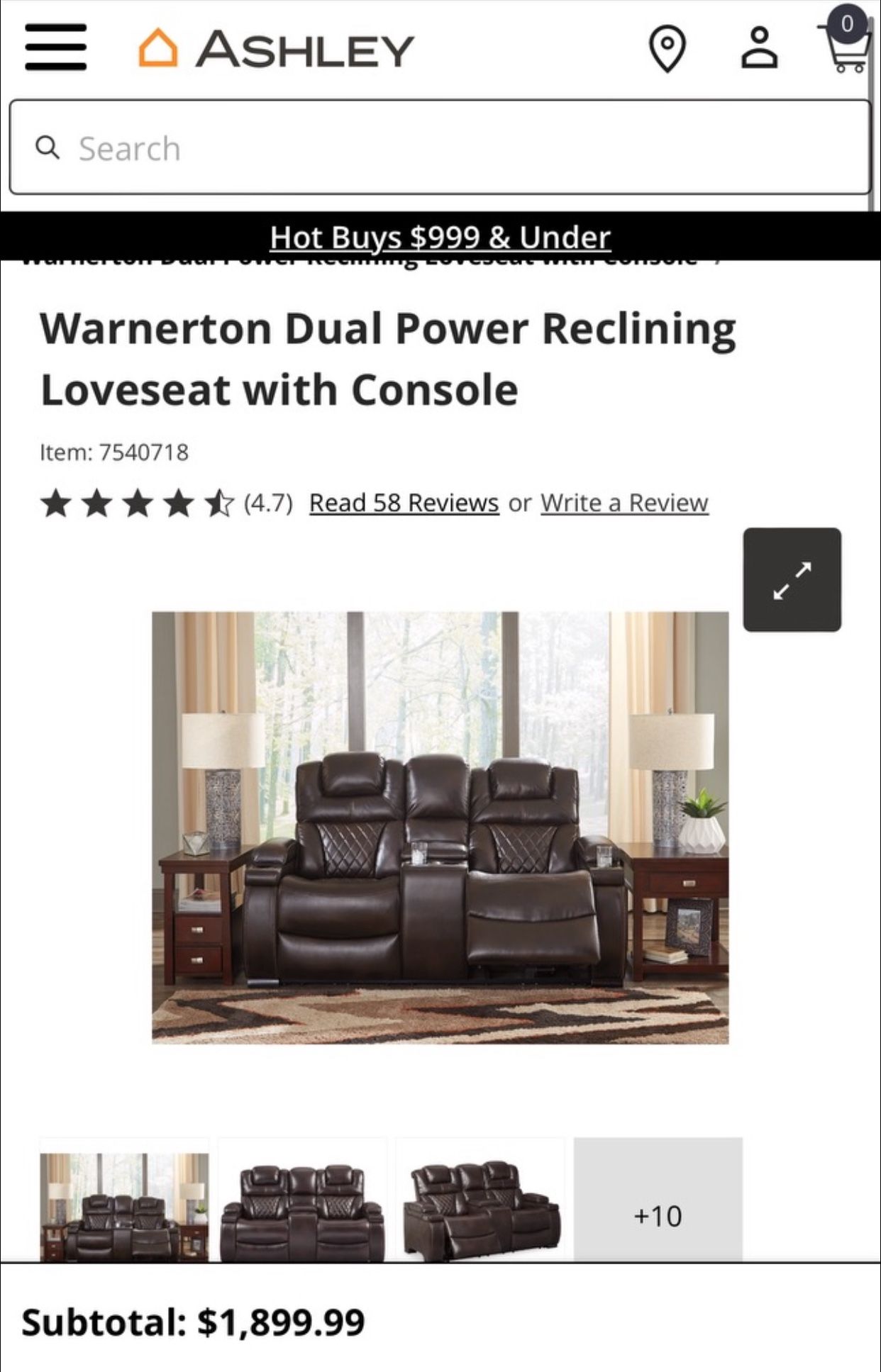 Reclining Loveseat With Console
