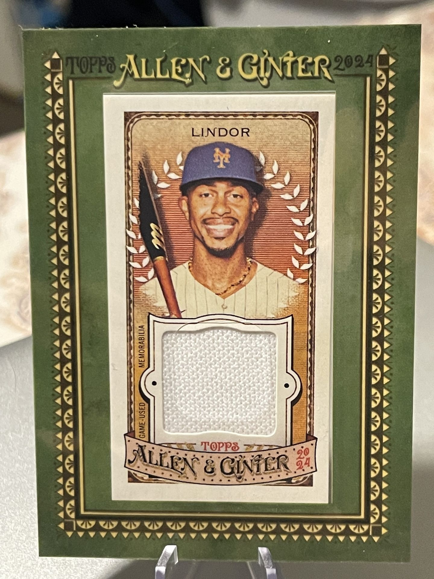 2024 Topps Allen & Ginter - Framed Mini Relics MFR-FL Francisco Lindor