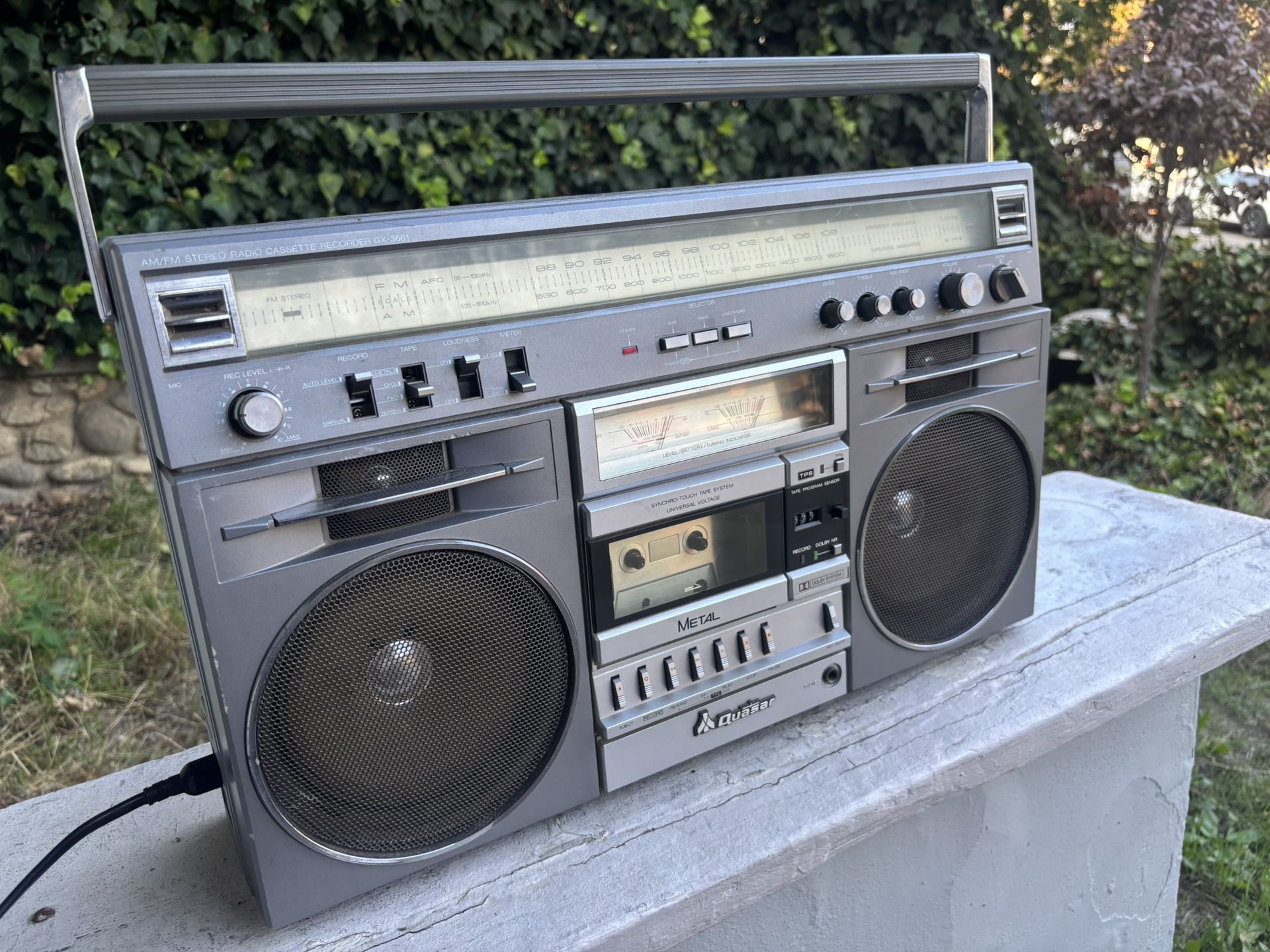 Quasar Panasonic Boombox Ghetto Blaster Stereo Cassette Radio