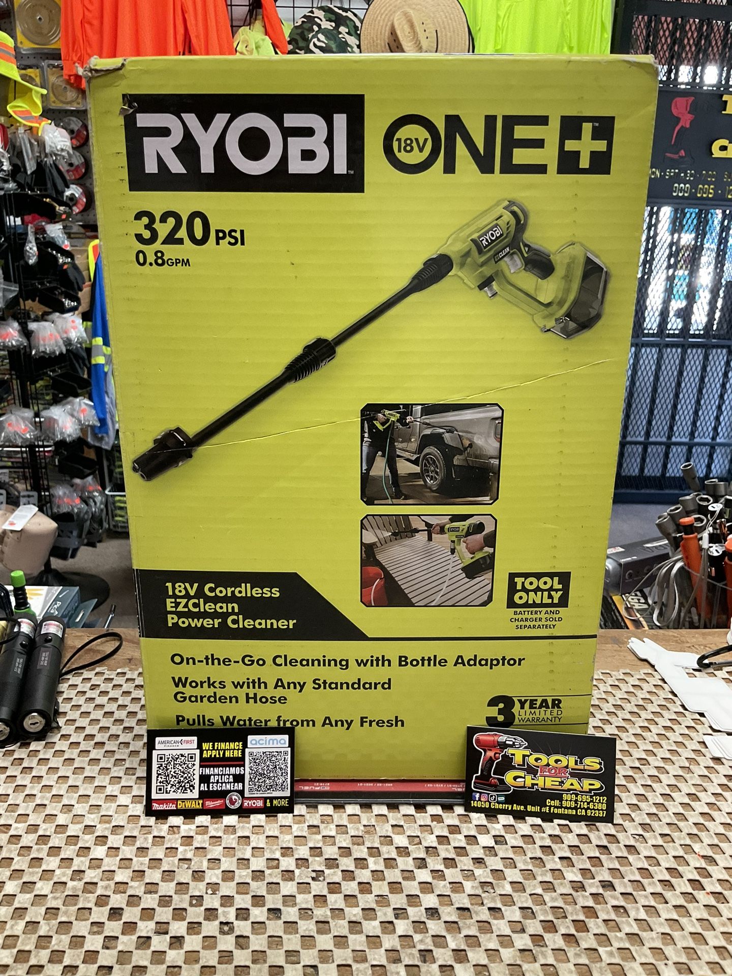 RYOBI ONE+ 18V EZClean 320 PSI 0.8 GPM Cordless Battery Cold Water Power Cleaner (Tool Only)