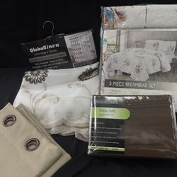 Printed Quilt W/ Shams Curtains & Sheets