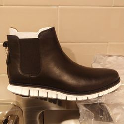 NIB Men's COLE HAAN Zerogrand Chelsea WP Black Leather Waterproof Boots Size 9.5 , 10, 11.5