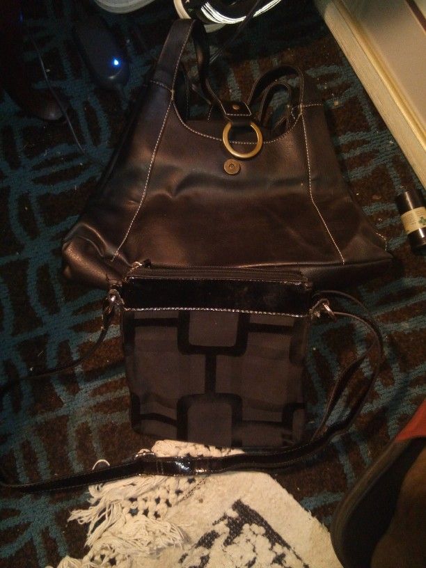 Nine West Bags One Leather The Other One Fabric Combo Sell Both For 74