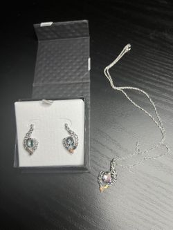 Smoky Quartz Necklace & Earring Set (Black Hills Gold)