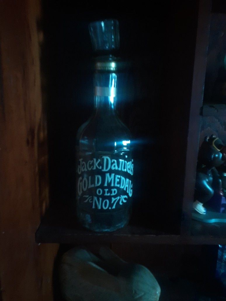Antique Glass Jack Daniels Bottle