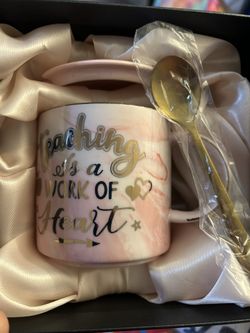 Teacher Appreciation Mug W/Lid & Spoon