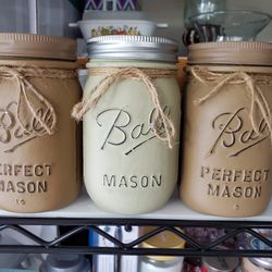 Pint Size Fall Chalk Painted Mason Jars, Each