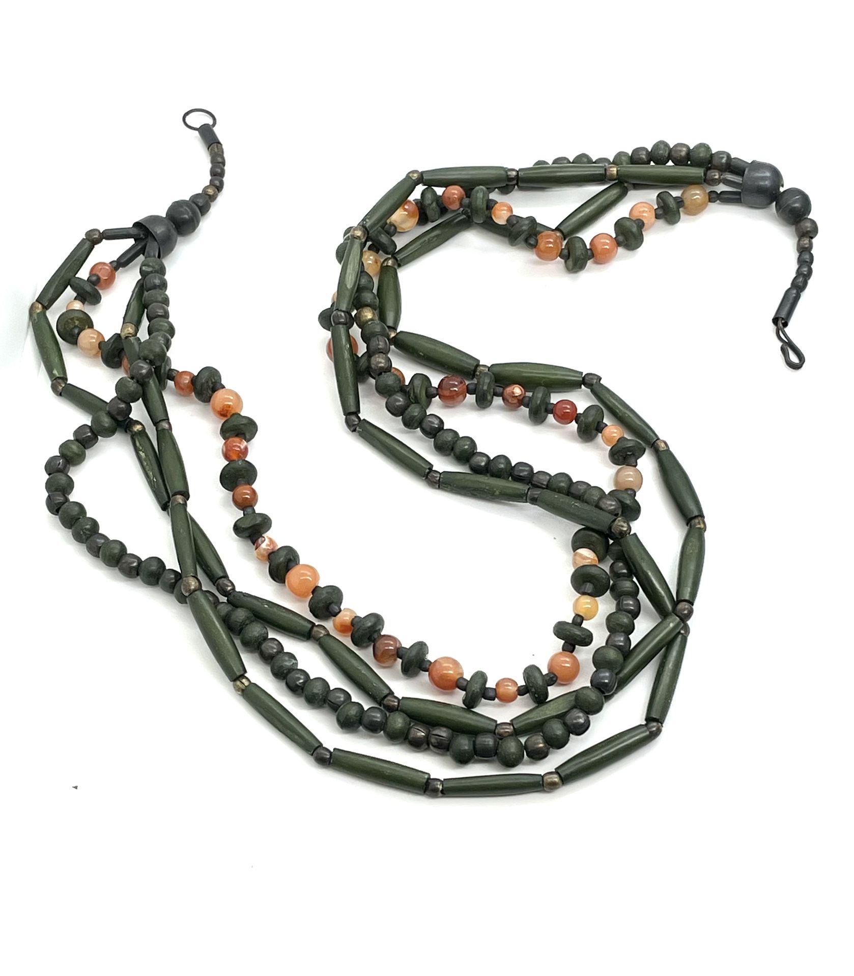 Long Green Hair Pipe Necklace