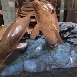 Bronze Dolphin Coffee Table By Robert Wyland