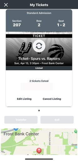 San Antonio Spurs Vs Toronto Raptors 4/13 @230PM Row 2 Aisle Seats Final Home Game