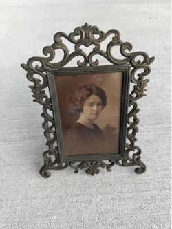 Vintage Ornate Metal Picture Frame 4x6 Easel Back Baroque Victorian Photo Frame