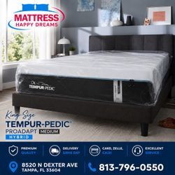 King Size Mattress TempurPedic ProAdapt  Medium Hybrid Technology Premium Comfort Factory Fresh & Sealed in Plastic Same Day Pickup & Delivery Availab