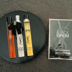 Brand new Black Opium Perfume With 3 Travel size ones
