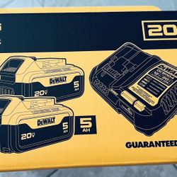 BEST SELLER 💥 DEWALT 20 -V 2 -Pack Lithium-ion ( 5 Ah 5 Ah Battery and Charger)