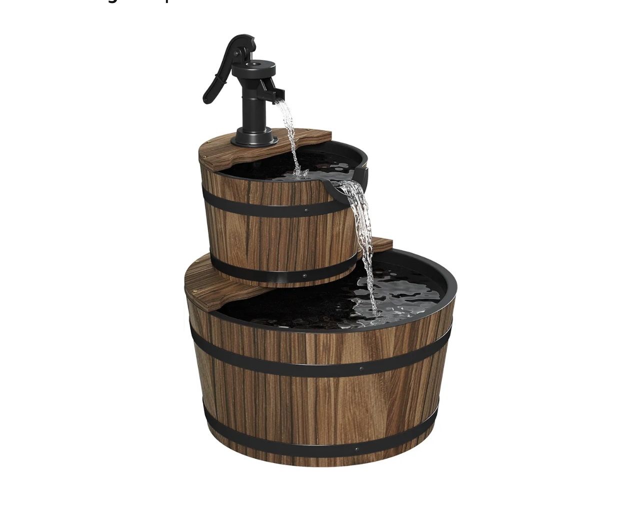 New, Outdoor Wooden Water Fountain