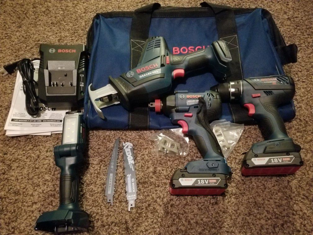 Bosch 18-Volt 4-Tool Power Tool Combo Kit with Soft Case
