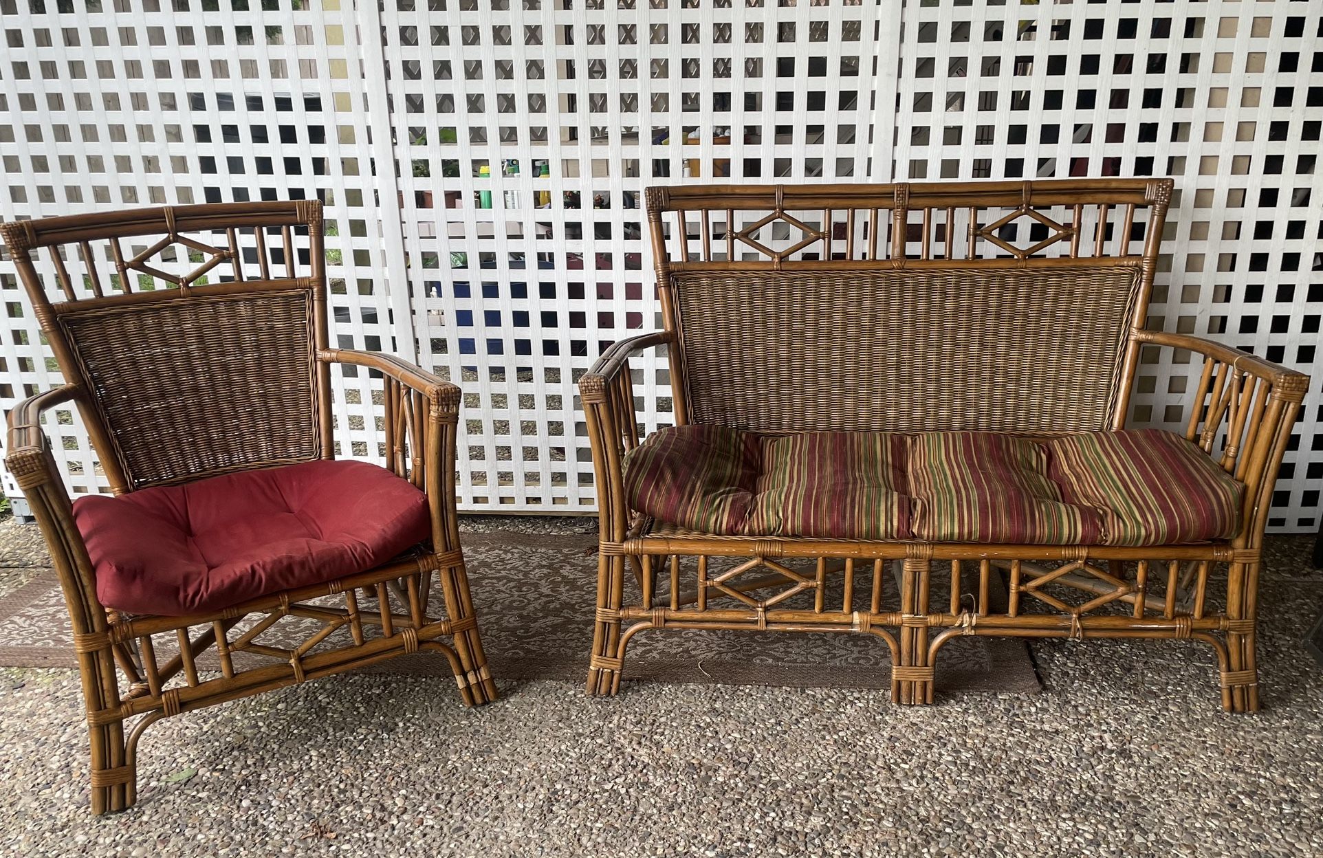 Covered Patio Furniture/Sunroom/loveseat&chair
