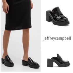 Jeffrey Campbell Kerry loafer mule (8) in black