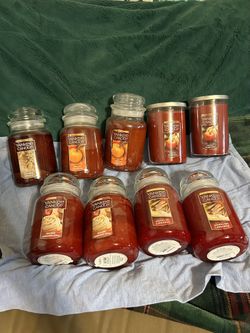 NEW Yankee Candles 22 Oz (9) Jars. Pumpkin, Apple & Cinnamon 