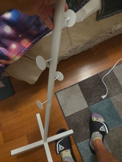 White Metal Coat Rack Stand