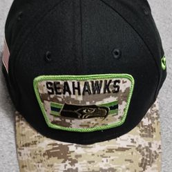 Seattle Seahawks Size Small Medium 39thirty Salute To Service Hat Cap Camo Flag  New