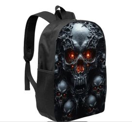 Man's Gothic Skull Backpack with Red eyes 
