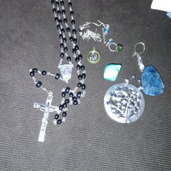 Sterling Onyx  Roseary. ,Sterling Brooch  A Real Turquoise. Rock N Some Other Stuff